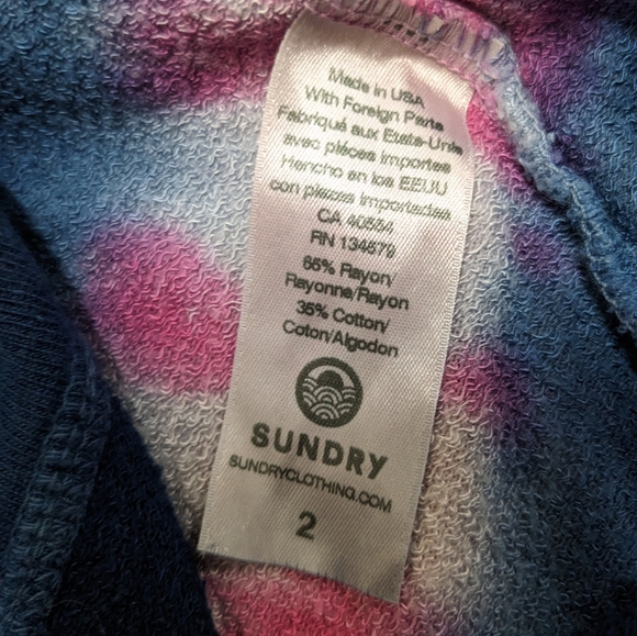 Sundry Navy Blue and Pink Tie dye Sweatpants - Picture 10 of 10